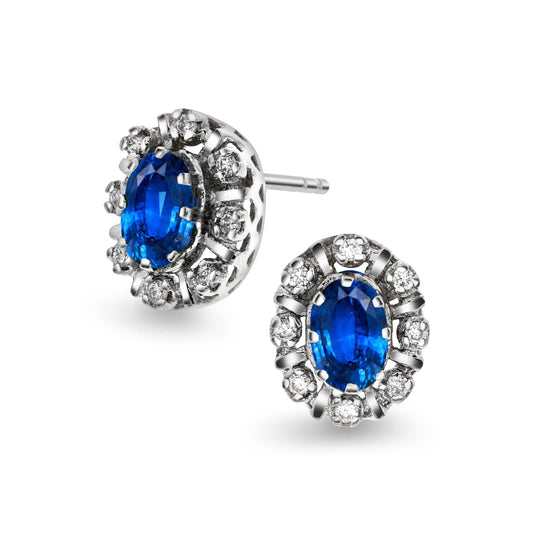 Diamantørepynt med Safir, stor