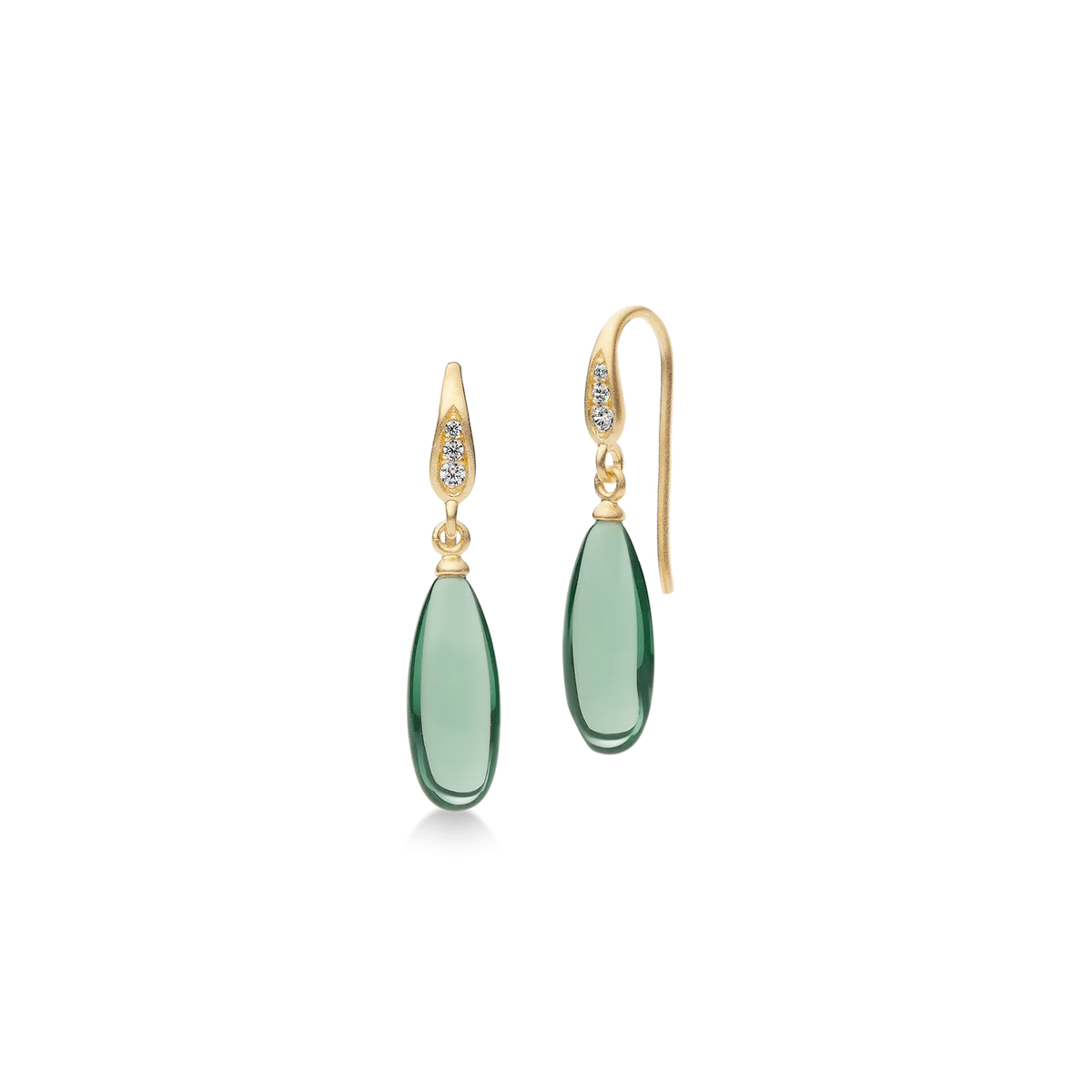 Julie Sandlau "Fay" ørepynt, Green turmalin crystal