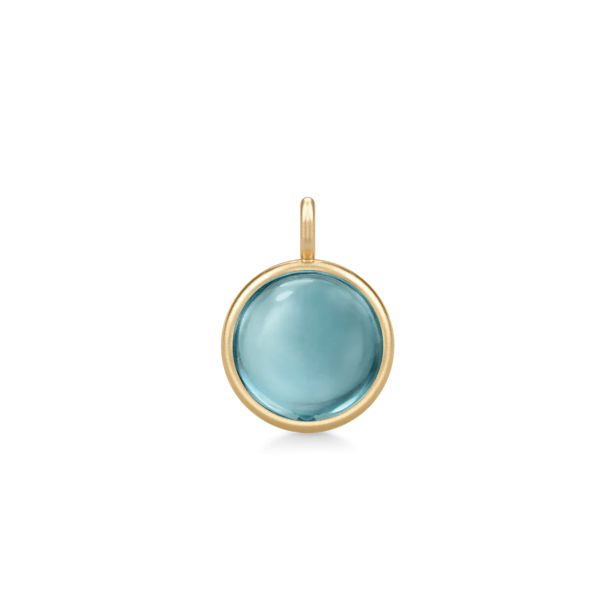 Julie Sandlau «Prime» anheng i gull, Aqua blue quartz