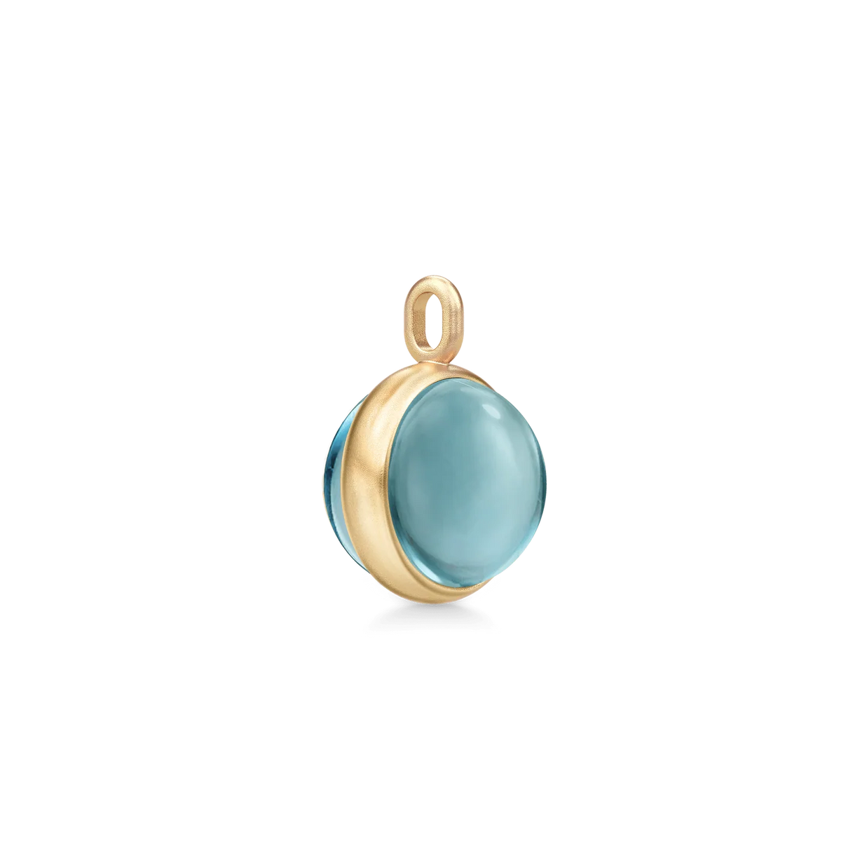 Julie Sandlau «Prime» anheng i gull, Aqua blue quartz