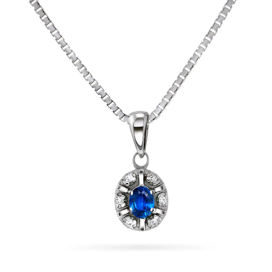 Diamantsmykke med safir