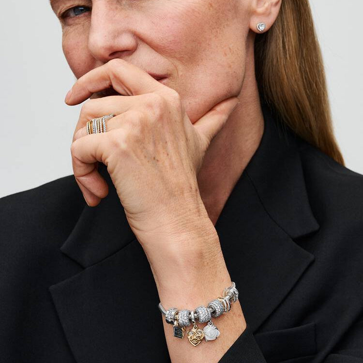 Pandora Hvit utsprunget rose dobbel charm