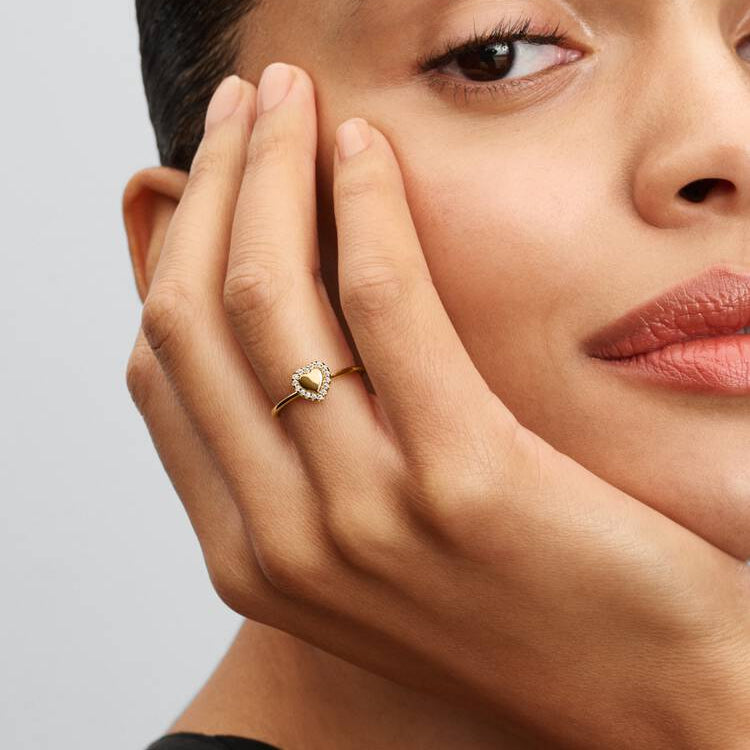 Pandora Hjerte halo ring