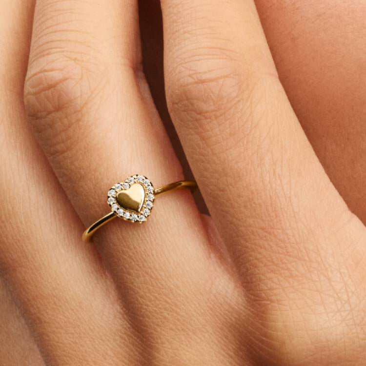 Pandora Hjerte halo ring