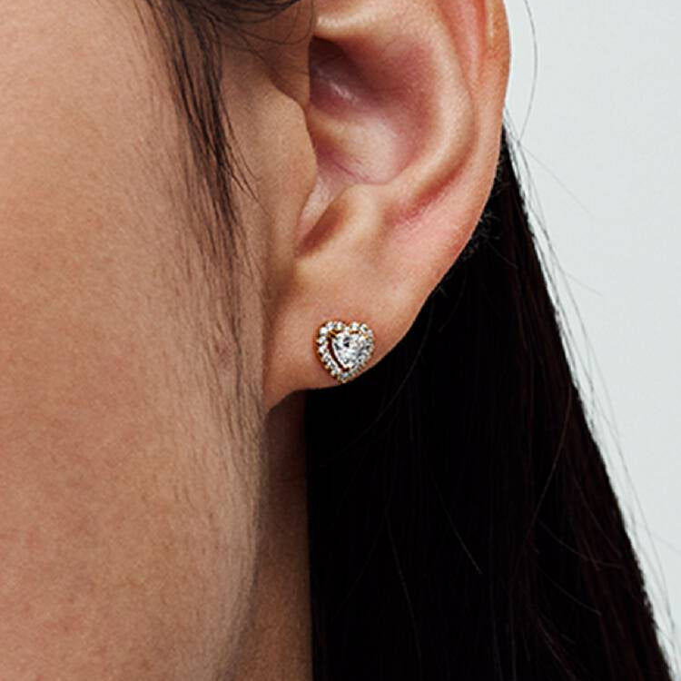 Pandora Funklende hevet hjerte ørepynt