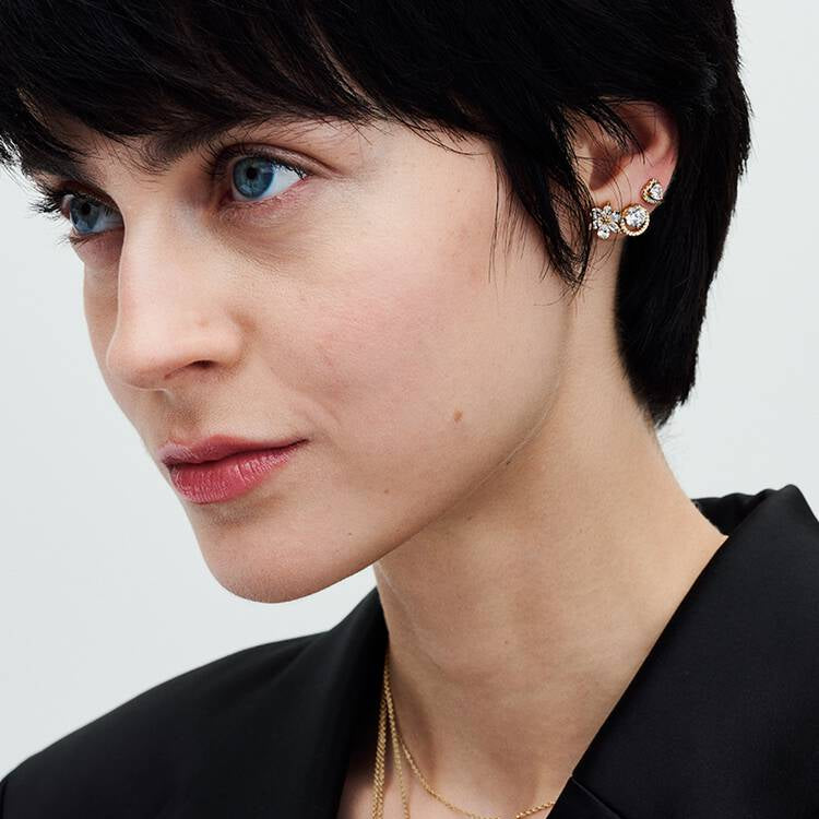 Pandora Funklende hevet hjerte ørepynt