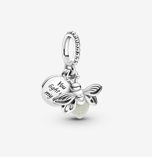 Pandora selvlysende Ildflue charm