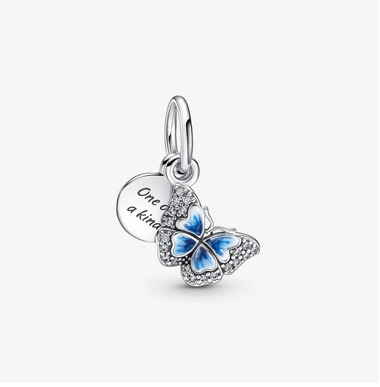Pandora blå sommerfugl charm