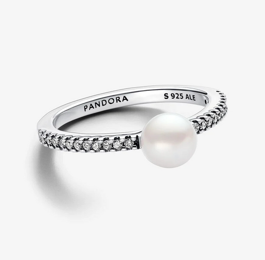 Pandora enkel perle og pavé ring
