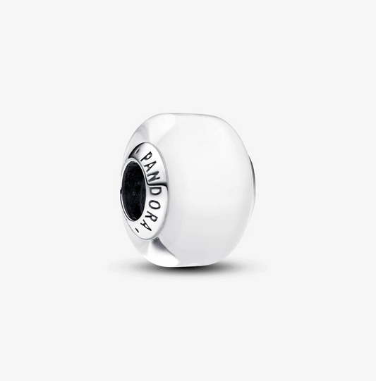 Pandora mini muranoglass charm, hvit