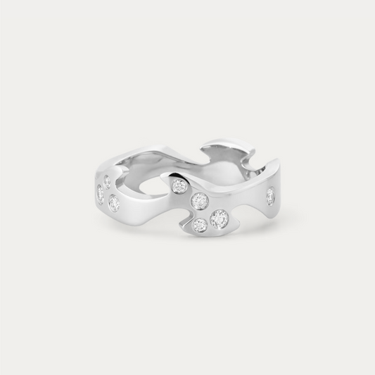 Georg Jensen Fusion senterring med diamanter