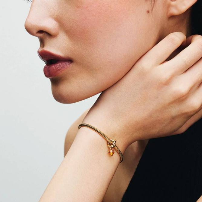 Pandora evighetssirkel hengende charm, honninggul