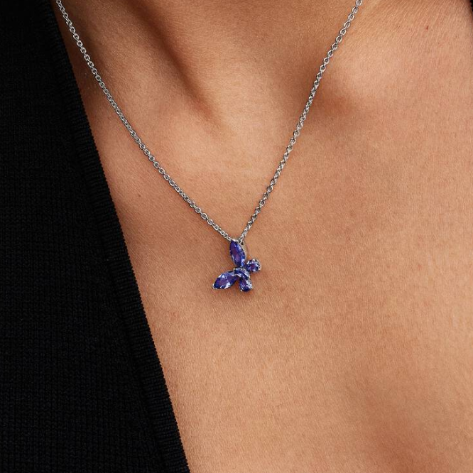 Pandora sommerfugl halskjede, blå