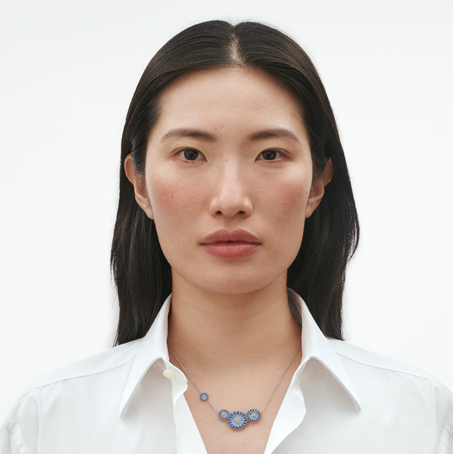 Georg Jensen Daisy blå halssmykke