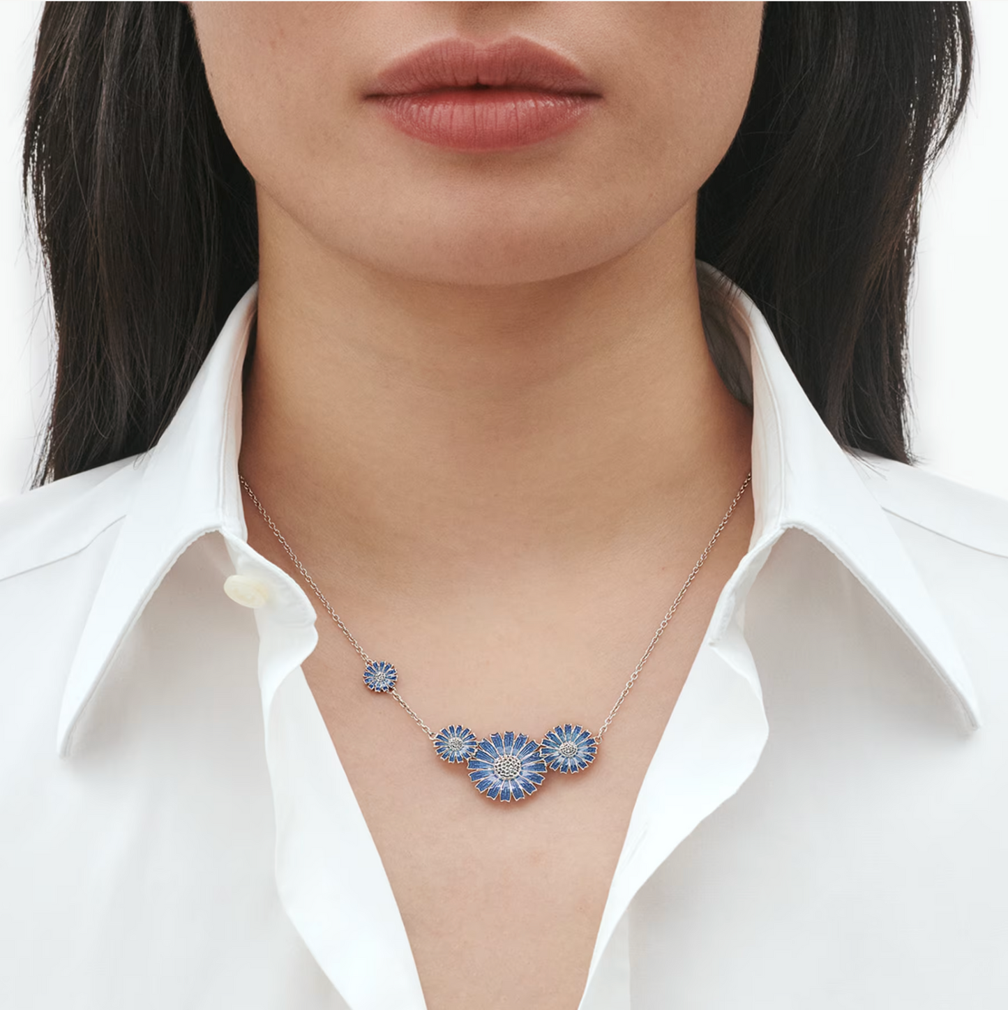 Georg Jensen Daisy blå halssmykke