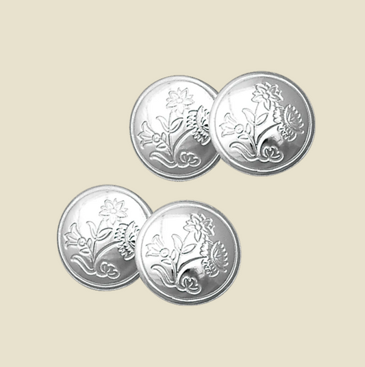 Mansjettknapper, gravert dobbel, hvit- Sylvsmidja