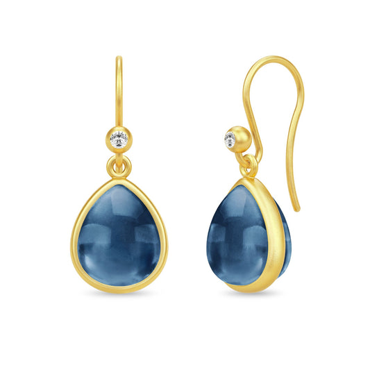 Julie Sandlau "Paloma" ørepynt, Sapphire blue