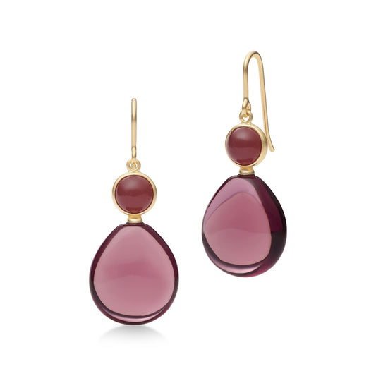 Julie Sandlau "Prime Drop" ørepynt, Rhodolite Crystal