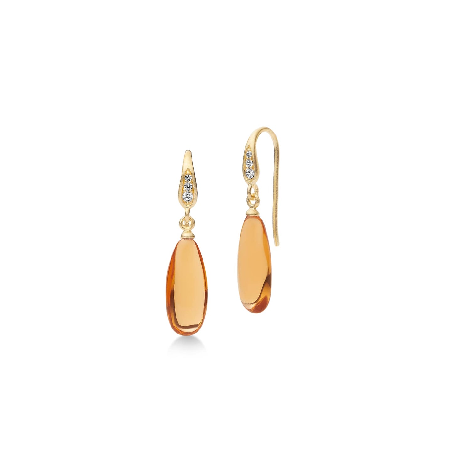 Julie Sandau "Fay" ørepynt, Champagne Crystal