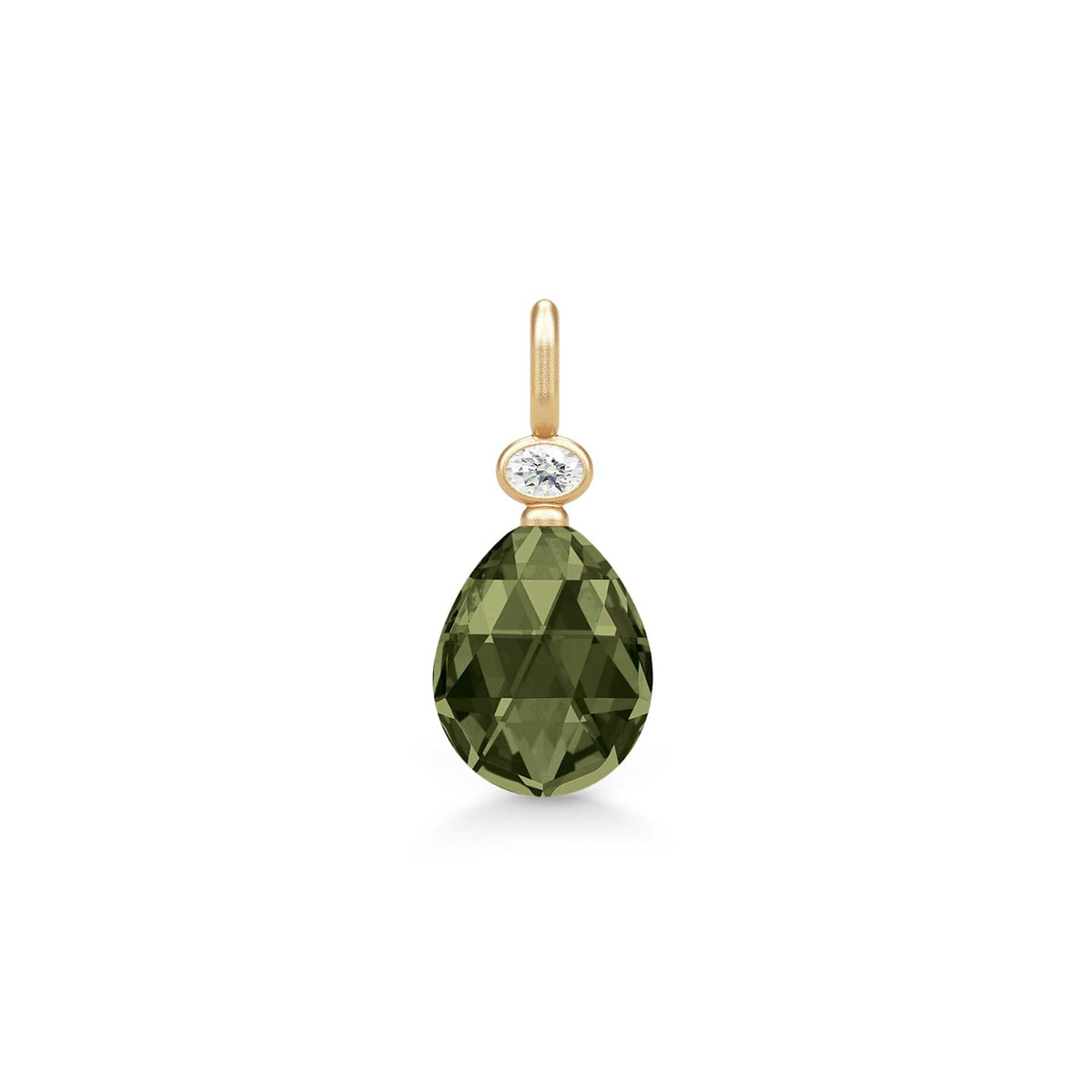 Julie Sandlau "Ofelia" anheng, Olive Green Crystal