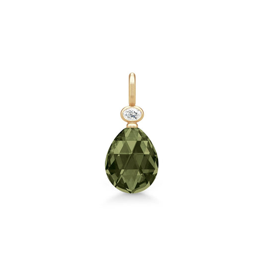 Julie Sandlau "Ofelia" anheng, Olive Green Crystal