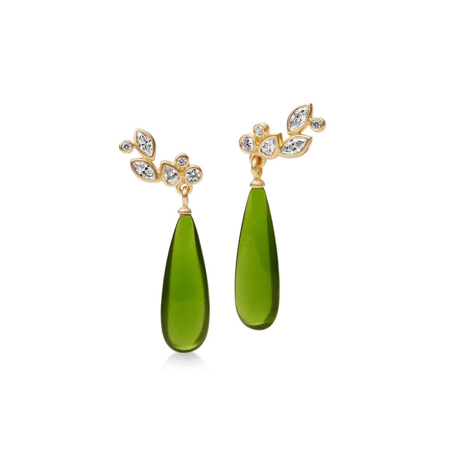 Julie Sandlau "Treasure Drop" ørepynt, Moss Green Crystal