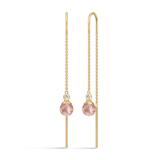 Julie Sandlau "Berry" chain ørepynt, Turmalin rose