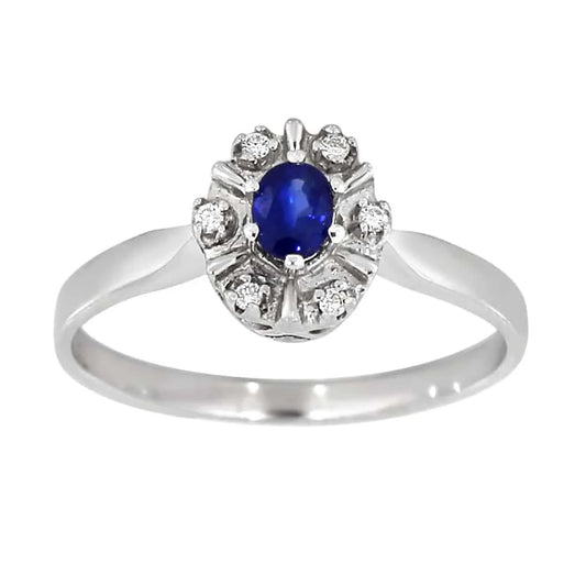 Rosettring med safir, liten