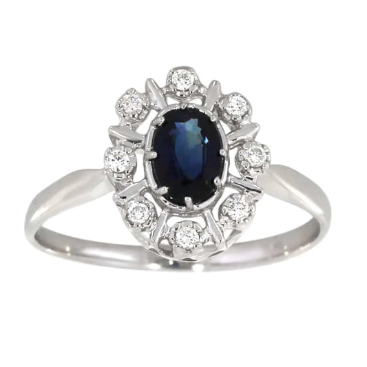 Rosettring med safir, stor