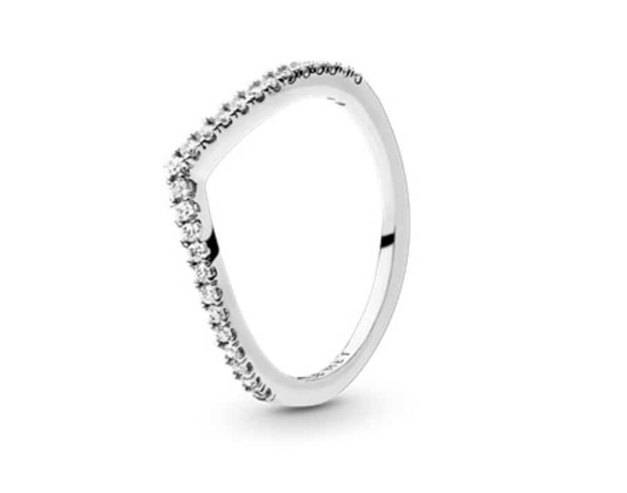 Pandora "sparkling wishbone" ring