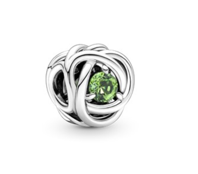 Pandora "evighetssirkel" charm, lys grønn